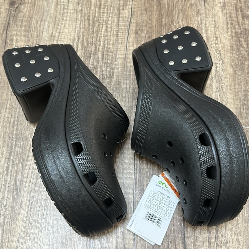 NWT Crocs Siren Studded Clog Heel Black Women's Size 13 Men’s Sz 11 - Picture 11 of 15